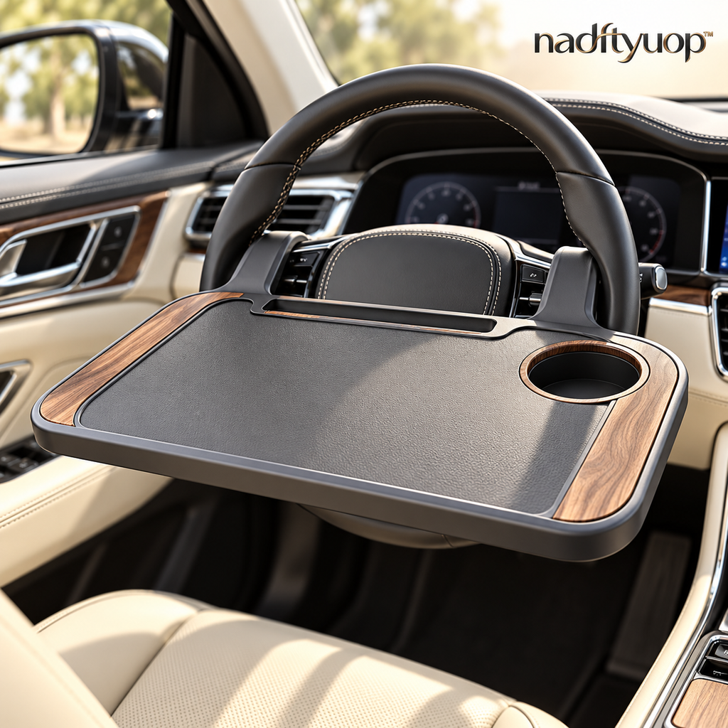 nadftyuop™ Steering Wheel Tray with Cup Recess